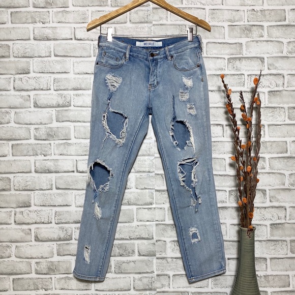 Brandy Melville Pants - Brandy Melville distressed Boyfriend Jeans Sz 25